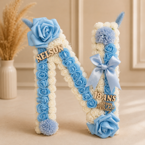 Lettres florales bois