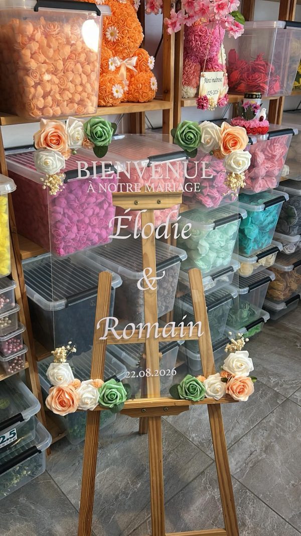 Panneau de bienvenue florale
