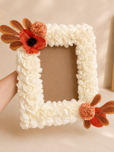 Cadre Fleurs Artificielles Personnalisé – Décoration Florale Artisanale