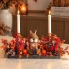 Centre de Table Fleurs Artificielles en Bois Artisanal