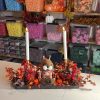 Centre de Table Fleurs Artificielles en Bois Artisanal