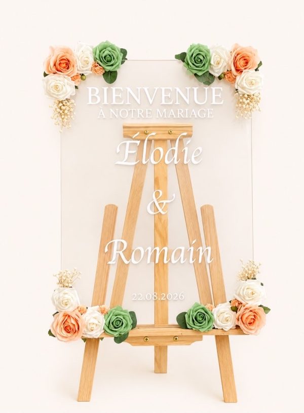 Panneau de bienvenue florale