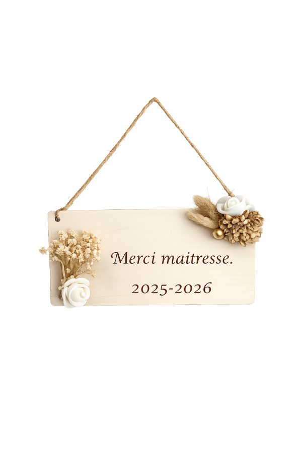 Plaque personnalisée "Merci"