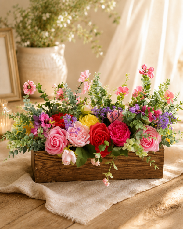 Petite jardinière en bois.